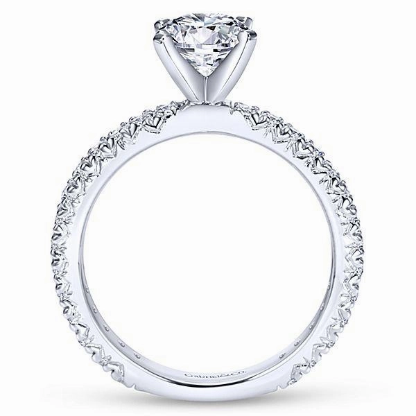 Pave Set Classic Round Diamond Ring .39Cttw 14K White Gold 34A Creative Insignia Fantastic Product