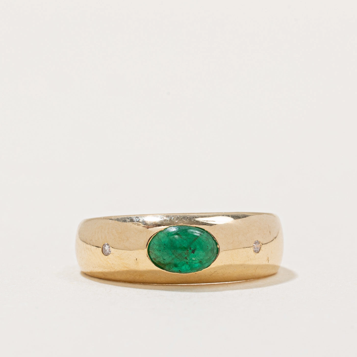 Eye Catcher Emerald & Diamond Ring | 0.39ct, 0.01ctw | SZ 4.5 |