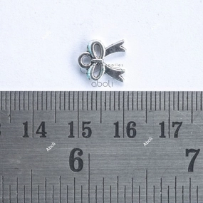 Glamorous Accessory Graceful Sparkle Silver bow charm silver ribbon bow charm CHMS165 Set of 5