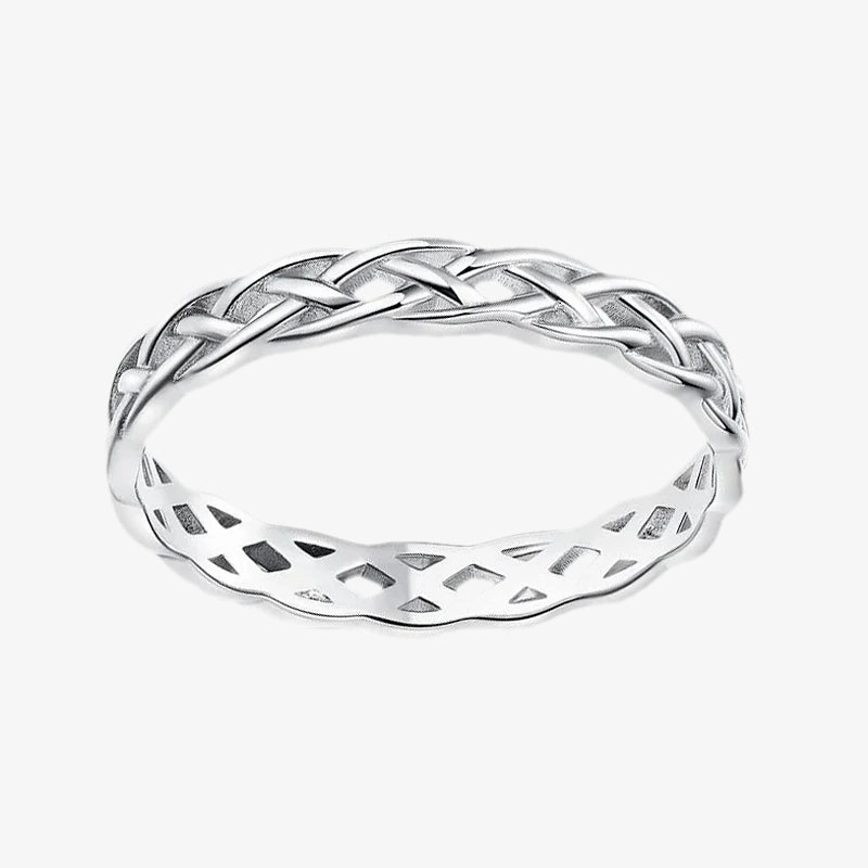 Sophisticated Element Fashion Week 925 Sterling Silver Woven Cute Twist Ring