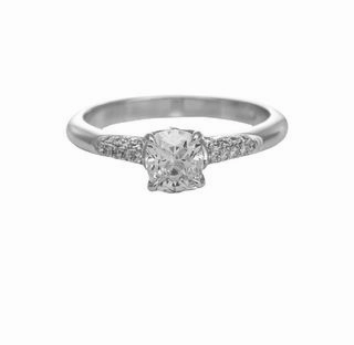 CUSHION CUT DIAMOND WITH DIAMONDS THROUGHOUT THE PAVE SHANK Luxury Flow