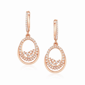 Sterling Silver Oval With CZ Earring Radiant Sparkle