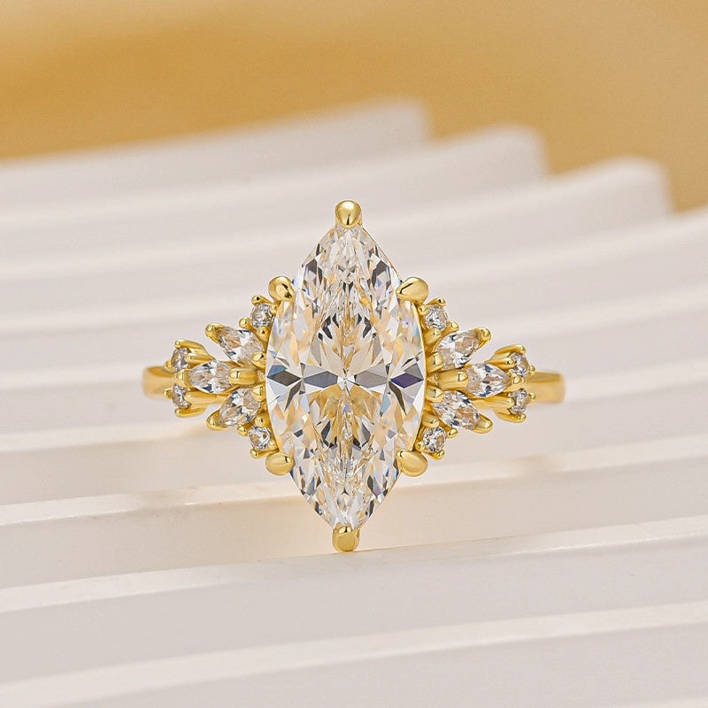 Trendy Outfit Vintage 3.0Ct Marquise Cut Engagement Ring Travel Ring In Sterling Silver