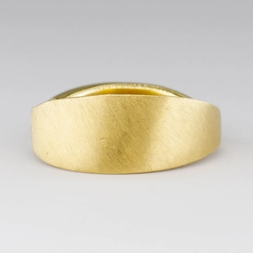 Inspired Accent Vintage H. Stern Hinged Gold Ring with Diamond Accent | SZ 6.5 | 0.01 ct