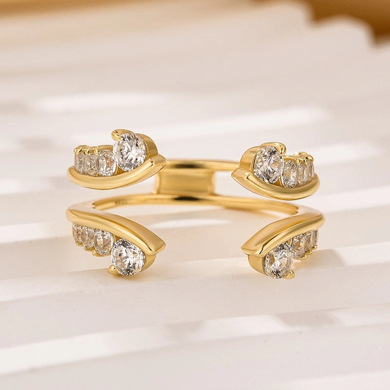 Vintage Vine Yellow Gold Jacket Wedding Band In Sterling Silver Date Fit