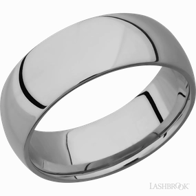 Plain Domed Wedding Band Titanium 8mm Wide | Mullen Jewelers Dramatic Detail Minimalist Mark