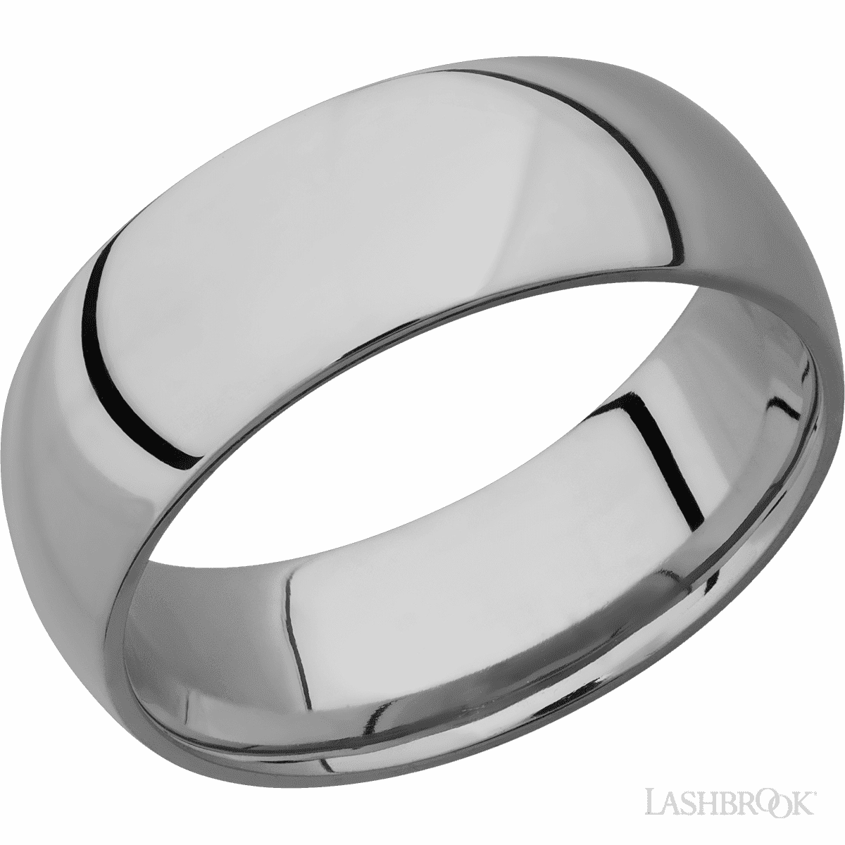 Plain Domed Wedding Band Titanium 8mm Wide | Mullen Jewelers Dramatic Detail Minimalist Mark