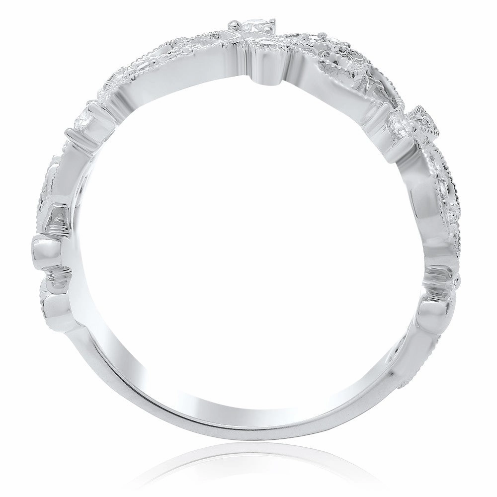 Iconic Accessory Couple Jewelry WHITE GOLD AND DIAMOND FILIGREE RING