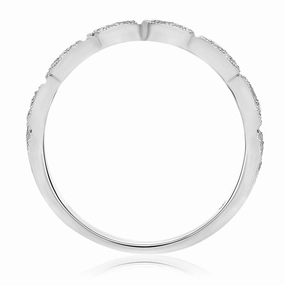 High-End Craft White Gold Milgrain Marquise Ring