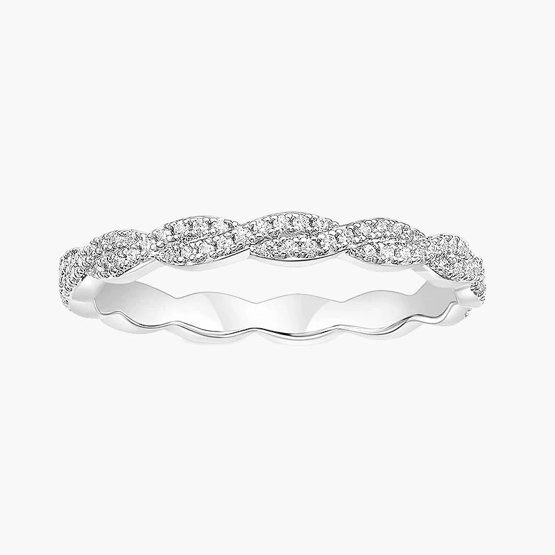 Woven Twisted Ribbon Pav?? Eternity Wedding Ring Exclusive Jewelry