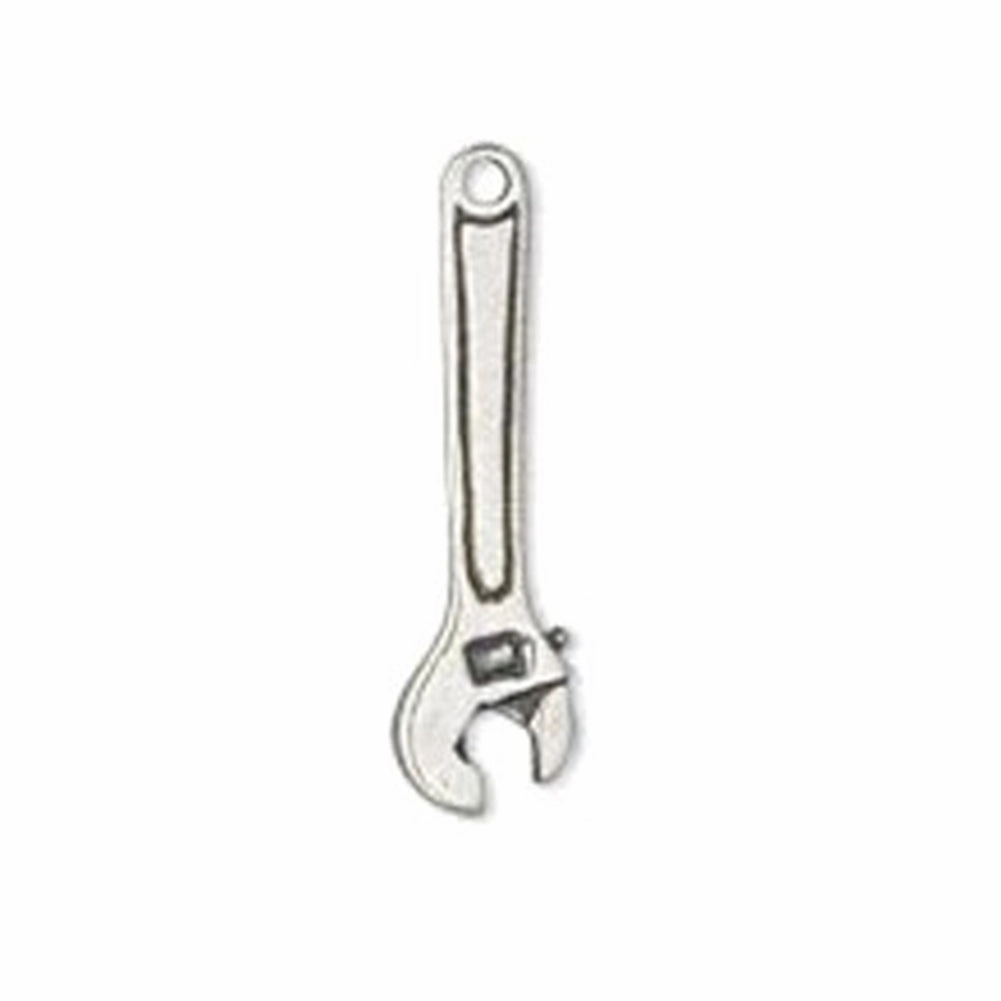 Gift Choice Daily Accessories Wrench Tool Charm Antiqued Sterling Silver Double Sided