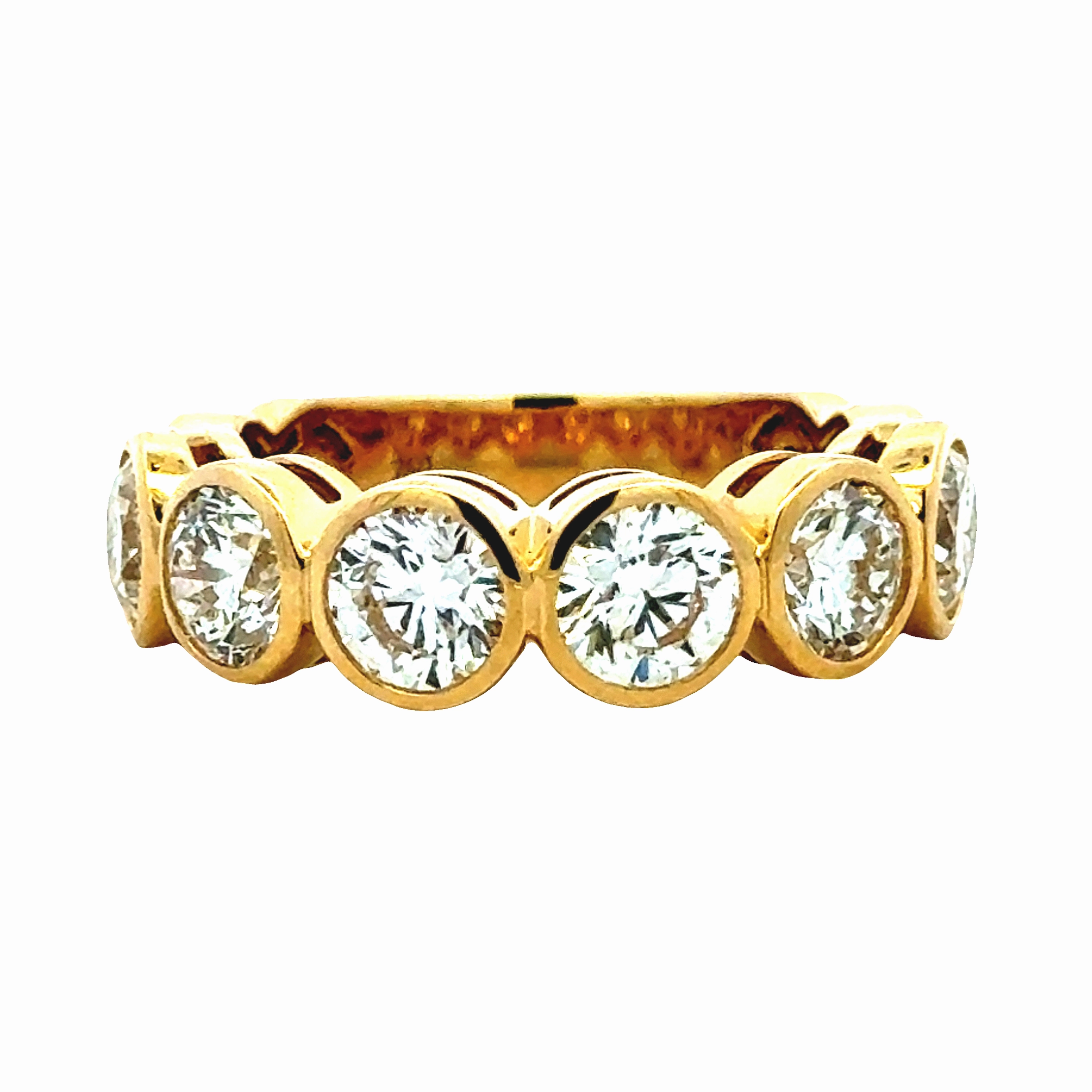 Polished Detail Protective Coating Yellow Gold Diamond Anniversary Band - 3.05 carat total weight