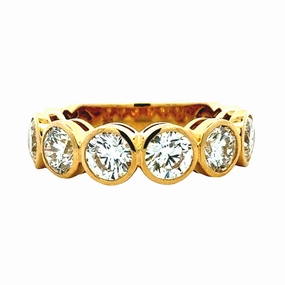 Polished Detail Protective Coating Yellow Gold Diamond Anniversary Band - 3.05 carat total weight
