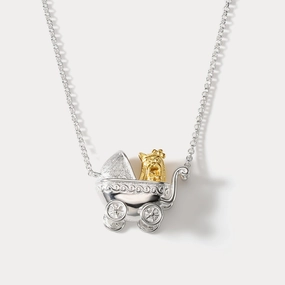 Polished Spark Luxury Charm Yorkshire Terrier Pram Necklace